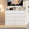 thumbnail image 3 of EastVita White 8 Drawer Dresser for Bedroom Wide Wooden Chest of Drawers with Wide Top for Closet Hallway and Living Room, 3 of 8