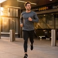 thumbnail image 4 of AZoiNM Men's Solid Long Sleeve T-Shirt Relaxed Fit Breathable Casual Top Athletic Wear, 4 of 8