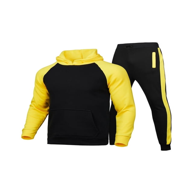 PENGXIANG Ensemble de Survêtement pour Hommes Manches Longues Ensemble de Jogging Bas à Capuche