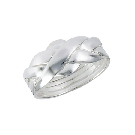 Sterling Silver Puzzle Ring - New .925 Sterling Silver 4 Band Puzzle Knot Ring - Sizes 6-12