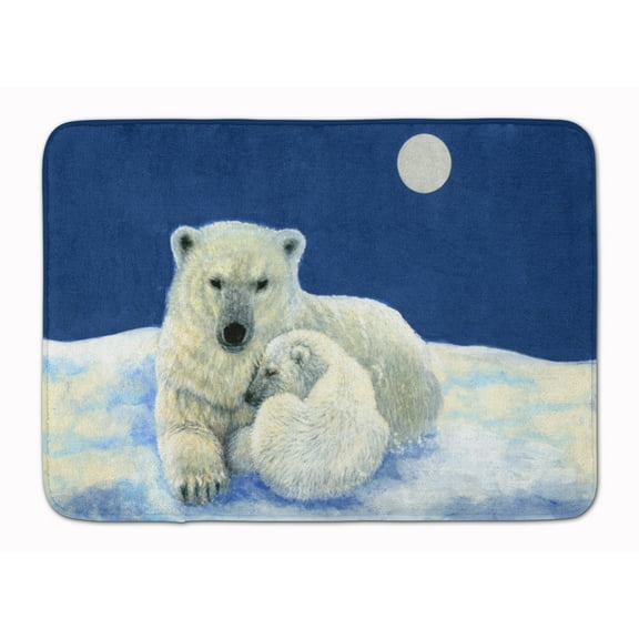 Polar Bears Moonlight Snuggle Machine Washable Memory Foam Mat