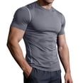 thumbnail image 2 of JOANKDMI Workout Shirts for Men Short Sleeve Gym Athletic T-Shirts Compression Fit Moisture Wicking Running Training Base Layer Activewear Sports Performance Tops, S-3XL, 2 of 9