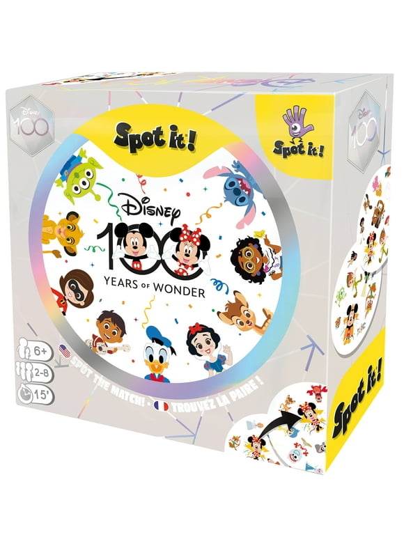Spot It Disney 100th Anniversary Family Card Game for Ages 6 and up, from Asmodee