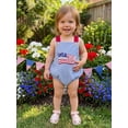 thumbnail image 4 of BemeyourBBs Newborn Baby Boy Girl 4th of July Outfit Patriot Independent Day Clothes Summer Bubble Romper Sleeveless Stripes Embroidery Flag Fourth of July Bodysuit Overalls Playsuit Jumpsuit, 4 of 9