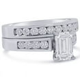 thumbnail image 6 of Emerald Cut Channel Set Modern Diamond Engagement Ring & Matching Band Wedding Set E14, 6 of 6