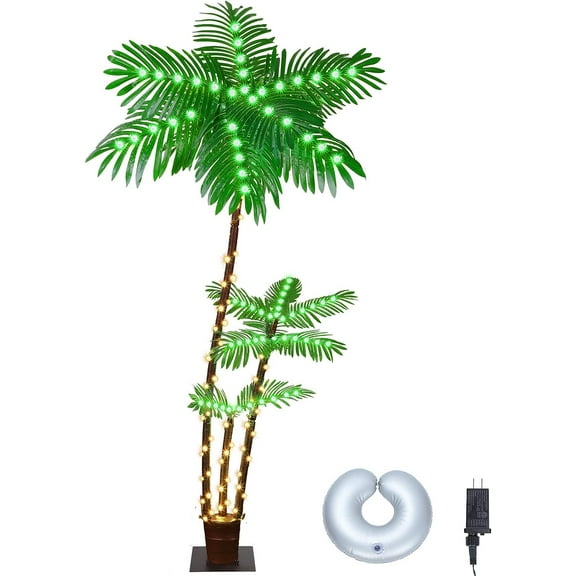 Oumilen 6 FT in LED Artificial Palm Tree Pot