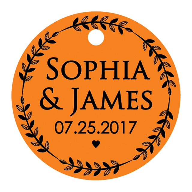 100 PCS Custom Made Round Hang Tags Personalized Wedding Favor Gift Paper Tags