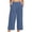 Blue, variant on Womens Capri Pants Wide Leg Elastic High Waist Loose Fitted Stretchy Yoga Pants Summer Casual Daily Wear Capris with Pockets