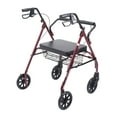 thumbnail image 2 of Drive Medical Heavy Duty Bariatric Rollator Rolling Walker with Large Padded Seat, Red, 2 of 6