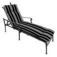 thumbnail image 4 of Jordan Manufacturing 74" x 22" Reeder Black Stripe Rectangular Outdoor Chaise Lounge Cushion with Ties and Hanger Loop, 4 of 13