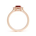 thumbnail image 2 of ANGARA Lab Grown 1.25 Ct Prong-Set Oval Ruby Halo Engagement Ring in 14K Rose Gold for Women (Size-8x6mm) | July Birthstone, Birthday, Anniversary, Jewelry Gift for Women | Lab Grown Ruby Ring, 2 of 8
