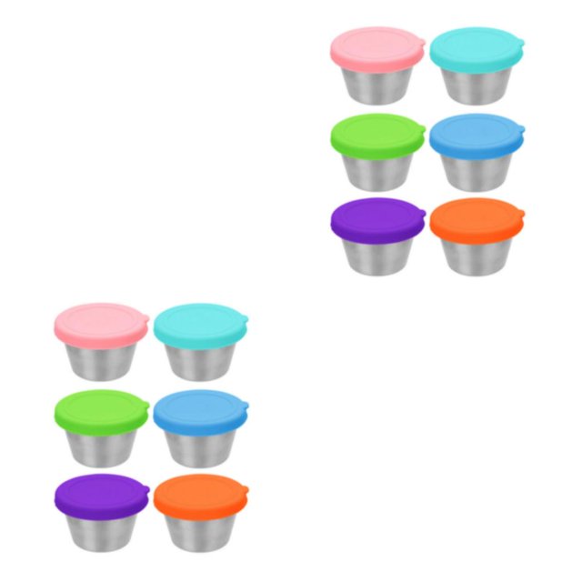Ounissouiy Taza de condimentos con tapas coloridas, salsas para aderezos para ensaladas, recipiente para aderezos para ensaladas, recipiente para Type4 NO4