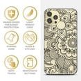 thumbnail image 4 of Case Yard iPhone-12/12-Pro Case Clear Soft & Flexible TPU Ultra Low Profile Slim Fit Thin Shockproof Transparent Bumper Protective Cover Drop Protective Cell Phone Cases (Henna Mehndi), 4 of 8