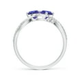 thumbnail image 2 of ANGARA Natural Round 1 ct Tanzanite Two Stone Bypass Ring with Diamonds in 925 Sterling Silver for Women (Size-5mm) | December Birthstone, Anniversary, Jewelry Gift for Women | Natural Tanzanite Ring, 2 of 11