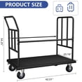 thumbnail image 3 of YOHKOH Hotel Luggage Cart, 850Lbs Heavy-Duty Bellman Trolley with 5" Wheels for Hotels, Airports, Resorts, 3 of 8
