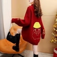 thumbnail image 4 of Suéter de punto para mujer, prenda holgada y versátil, edición coreana de Navidad, estilo perezoso, sencillo, combina con todo, invierno, 2023, 4 of 5