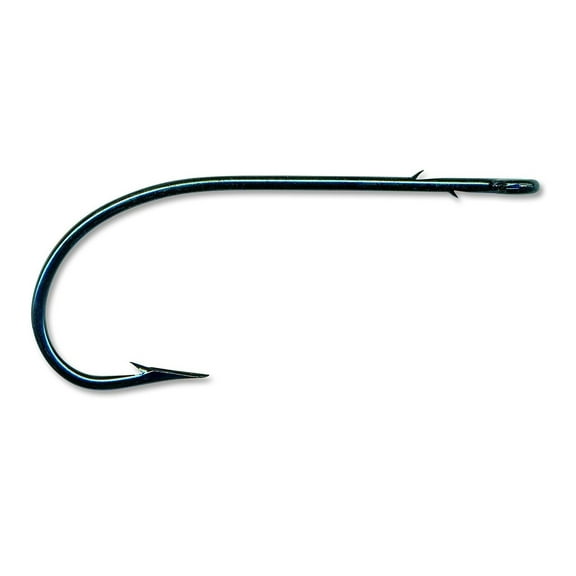 Mustad 33637 Sproat Worm Classic Hook, Knife Edge, 2 Slices In Shank - Blue - 100 Per Pack