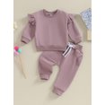 thumbnail image 2 of Bagilaanoe 2PCS Baby Girl Pants Set Newborn Long Sleeve Sweatshirt Pullover Tops + Sweatpants 6M 12M 18M 24M Infant Casual Sweatsuits, 2 of 8