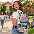 thumbnail image 3 of COEQINE Clear Backpack for School Multi-Pocket Bookbag PVC Polyester See Through Book Bag with Padded Shoulder Straps, Heavy Duty Work Bag Transparent Daypack, Cute Corgi Dog, 3 of 7