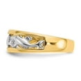 thumbnail image 4 of 14K Two-Tone Gold Ring Band Themed With Rhodium Dolphin, Size 6, 4 of 5