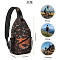 thumbnail image 5 of Sling Backpack,Witch Pumpkin Halloween Pattern Sling Bag with Water Bottle Holder,Waterproof Sling Bag for Men/Women with Headphone Jack for Hiking,Travel, 5 of 6
