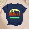 thumbnail image 4 of Wang6 Women's Plus Size Graphic Tees Summer Western Cowboy Printed Printed Loose Fit Tops Trendy Short Sleeve Going out T Shirts 0629LiNavy1 XL, 4 of 5