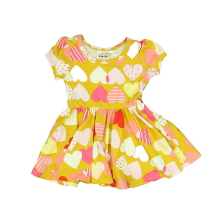 

Pre-owned DotDot Smile Girls Yellow Hearts Dress size: 6-12 Months