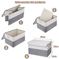 thumbnail image 4 of 3 Piezas Caja de Almacenamiento Plegable,cajas de almacenamiento de tela con asas,cajas organizadoras con tapa Organizador para Ropa,Libros,Juguetes (Gris B), 4 of 7