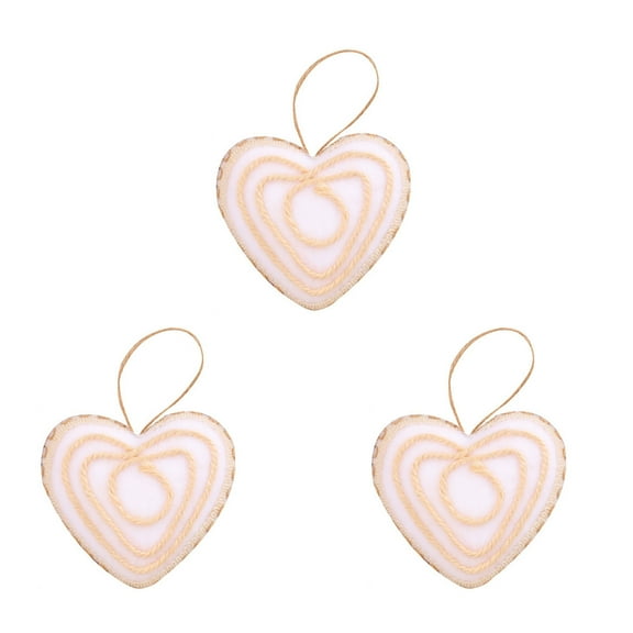 Hvmvliv Christmas Tree Ornaments (3pcs) Christmas Balls Decoration Boho Christmas Tree Ornaments Heart Shaped Hanging Balls Scene Ornaments Christmas Decoration B