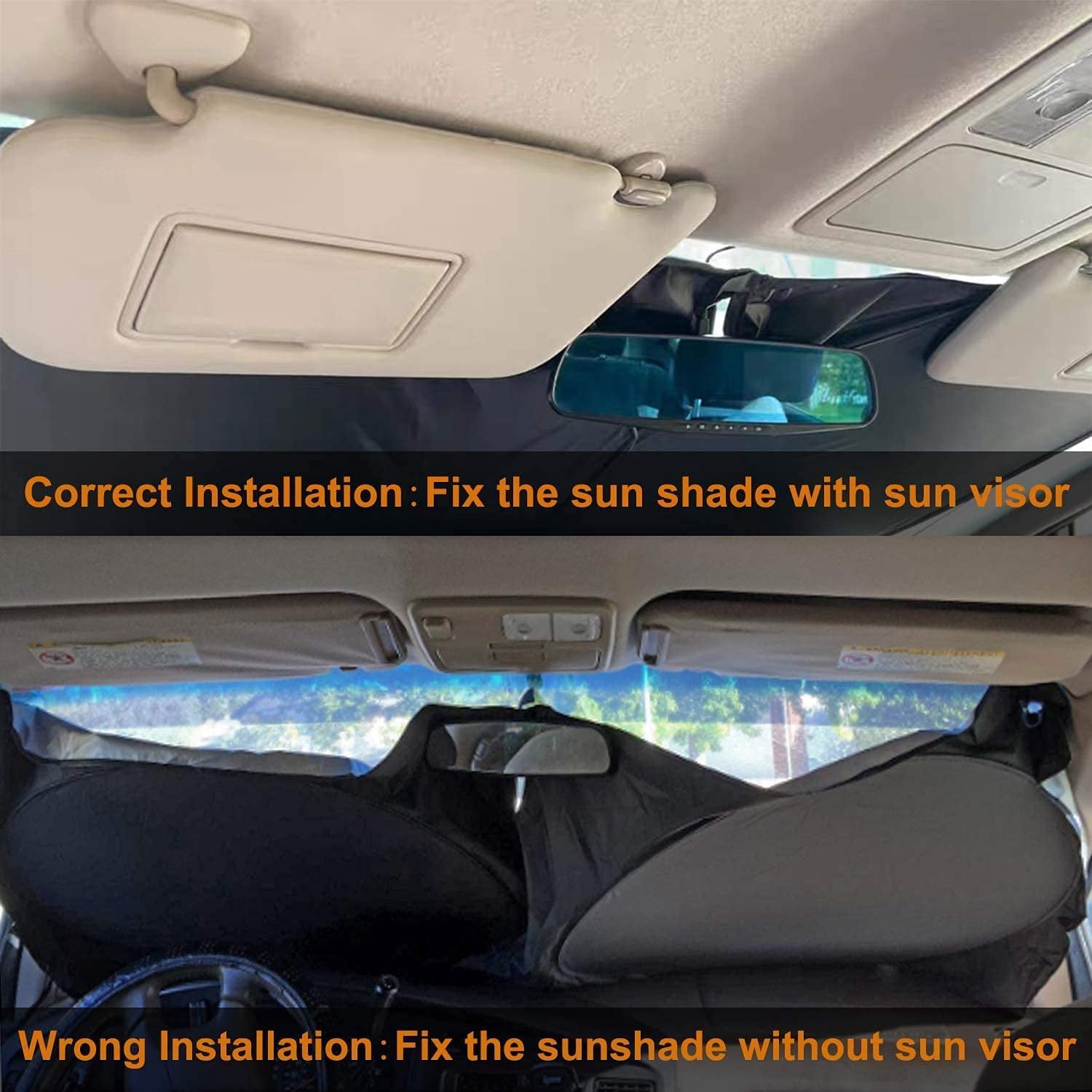 130x60cm Foldable Car Visor Cover Front Rear Block Window Windshield Sunshade Su - Foto 2