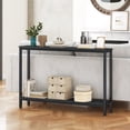 thumbnail image 3 of HOOBRO Narrow 2-Tier Industrial Console Table with Open Storage, Black, 3 of 9