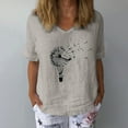 thumbnail image 2 of Babysbule Womens Tops Womens Short Sleeve Printed V-Neck Tops T-Shirt Loose Casual Blouse, 2 of 5