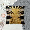 thumbnail image 2 of Fenyluxe Throw Pillow Covers Golden Pineapple Black and White Background Decorative Pillow Case Summer Style Tropical Fruit Pillow Cover Outdoor Decor for Sofa 20x20in, 2 of 5