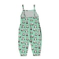thumbnail image 4 of Toddler Baby Girls Jumpsuits Kids Cartoon Print Strap Romper Backless Harem Pants Bodysuit Outfits with Pockets 1-6 Years, 4 of 5
