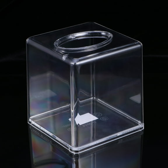 WHAMVOX 1Pack Cube Tissue Box Cover Acrylic Clear For Car Office Living Room Bedroom Home Decor