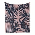 thumbnail image 1 of Navy and Blush Soft Flannel Fleece Blanket, Summer Exotic Floral Tropical Palm Tree Leaf Banana Plant Hawaii, Cozy Plush for Indoor and Outdoor Use, 70" x 90", Night Blue Pale Pink, by Ambesonne, 1 of 6