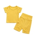 thumbnail image 3 of Diufon 2 Piece Casual Outfits for Little Girls Solid Color Cute Clothes Short Sleeve Shorts Sets Outdoor Sport Homewear, 3 of 6