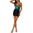 thumbnail image 2 of INSPIRE CHIC Women's Sequin Mesh Panel Sleeveless Clue Cami Top M Green, 2 of 7