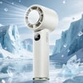 thumbnail image 1 of weibbin Handheld Mini Fan Fan with Ice Cooler Portable Outdoor Travel Fan 100 Speed Digital Display with LED Light USB Rechargeable, 1 of 9