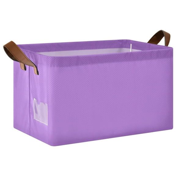 Ryvnso Purple Background Storage Bins Large Basket Foldable Cube Toys Organizer with Handles 1 PC
