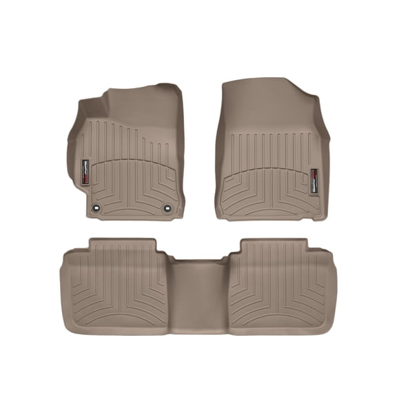 WeatherTech Custom Fit FloorLiners compatible with 2012-2014 Toyota Camry - 1st & 2nd Row, Tan