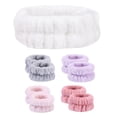 thumbnail image 2 of Diadema de maquillaje, conjunto de muñequera para mujeres y niñas, diadema de microfibra de franela para ducha, diadema para el pelo, muñequeras para lavado, Spa, Yoga, deportes, 2 of 8