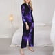 thumbnail image 3 of Balery Purple And Blue Nebula Conjunto de Pijama con Estampado para Mujer, Conjunto de Dos Piezas con Manga Larga, Ropa de Dormir Suave con Bolsillos, Pijamas Cómodos-Large, 3 of 7