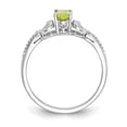 thumbnail image 2 of Auriga 10k White Gold Peridot and Diamond Ring for Women Size- 7, 2 of 6
