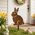 thumbnail image 4 of OEFNTAC Antique-Finish Metal Bunny Stake Weather-Resistant Garden Insert Iron Art Accent Rust Patina Whimsy Lawn Decoration for Outdoor Seasonal Display 11.81in, 4 of 6
