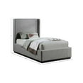 thumbnail image 3 of Meridian Furniture Flynn Grey Linen Textured Fabric Twin Bed, 3 of 8