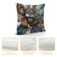 thumbnail image 4 of Shiartex  Butterflies with Orchids and Leaves，Pillow Covers Decorative Cushion Cover Throw Printed Pillow Case ，Brown and Blue, 4 of 5