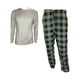 Pyjama pour Homme avec un Haut Solide et un Bas à Carreaux avec Poches – image 3 sur 20