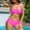 c02Pink, variant on Arnsht High Waisted Bikini Sets for Women Tummy Control Swimsuits Front Ruched Two Piece Drawstring Bathing Suit Blue L