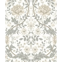 NextWall Honeysuckle Trail Floral Vintage Peel and Stick Wallpaper (Ivory & Grey)